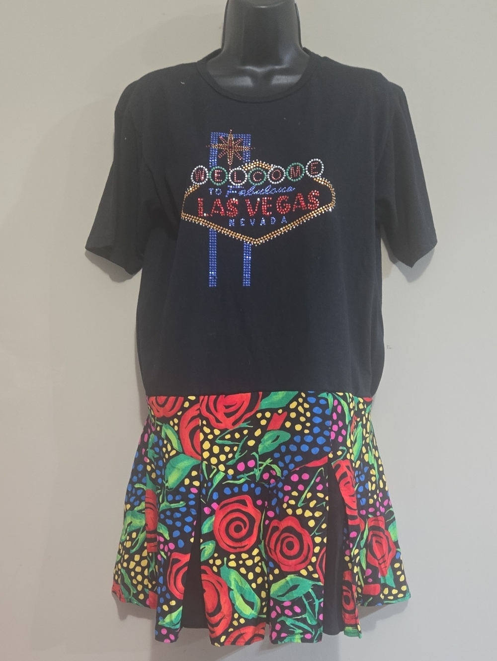 Upcycled Vegas T-shirt Dress